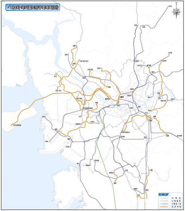 제4차 국가철도망 구축계획안.(자료제공 한국교통연구원)