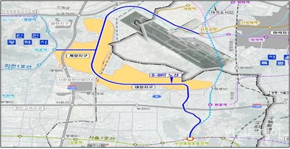 인천 계양과 부천 대장지구를 잇는 BRT 노선(제공 국토교통부)