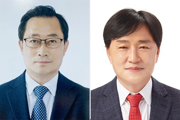 강화군 선거구 민주당 민경신(왼쪽)과 국민의힘 박용철(오른쪽)