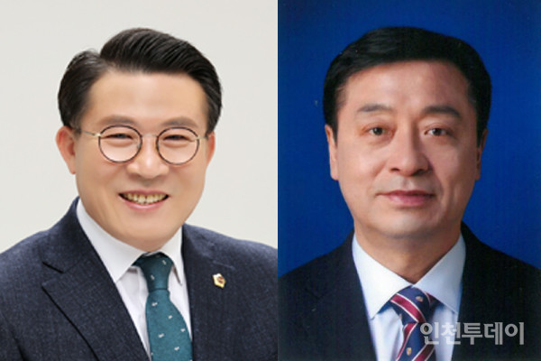 (왼쪽부터)더불어민주당 김종득 계양구청장 후보, 국민의힘 황호만 계양구청장 후보.