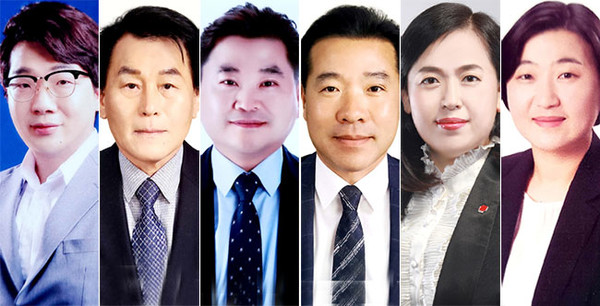 왼쪽부터 송승환, 심우창, 홍순서, 이의상, 김유미, 고아라 후보.
