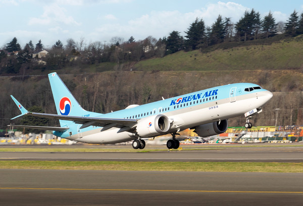 대한항공이 김해공항~인천공항 간 환승전용기로 투입할 예정인 보이737-8 비행기.