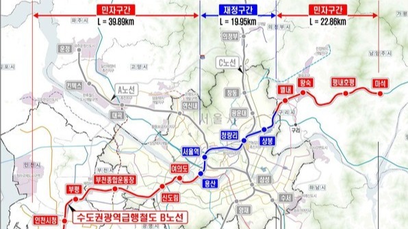 수도권광역급행철도(GTX)-B 노선도 대표사진. (자료제공 국토교통부)