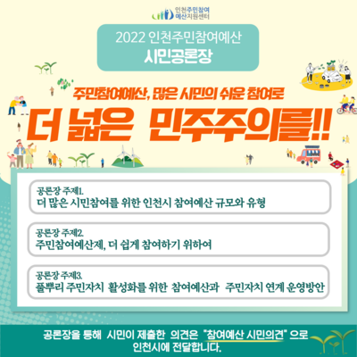 2022 인천주민참여예산 시민공론장 포스터.(사진제공 인천시 주민참여예산지원센터)