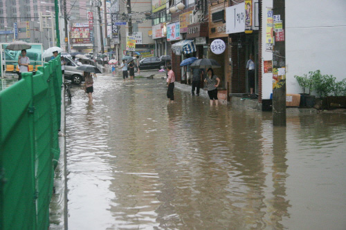 침수 피해를 입은 인천 부평구 갈산동의 모습.(인천투데이 자료사진)