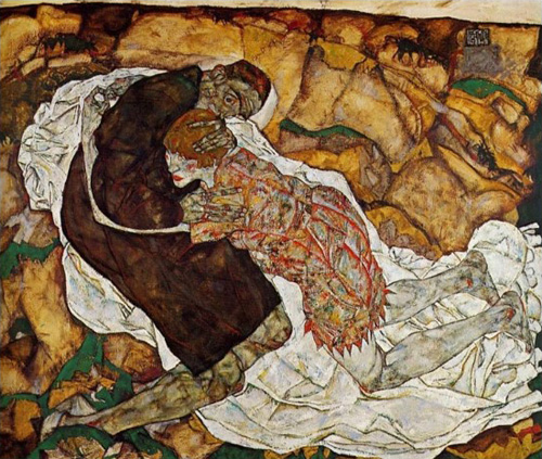 죽음과 소녀(에곤 실레, 1915, 빈 오스트리아 미술관)