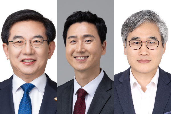 왼쪽부터 민주 정일영, 국힘 김기흥, 무소속 김진용.