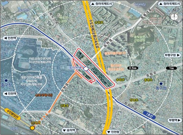 동인천역 복합개발 위치도. (자료 인천시)