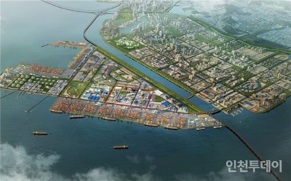 인천신항 배후단지 1-1단계 2구역 개발사업 조감도.(자료제공 인천해수청)