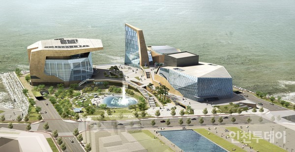 아트센터인천 조감도. 오른쪽이 2단계 사업.(사진제공 인천경제청)