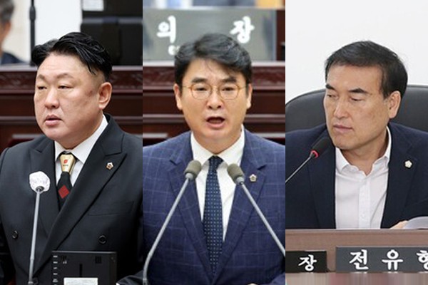 왼쪽부터 인천시의회 신충식, 조현영 의원, 남동구의회 전유형 의원. 