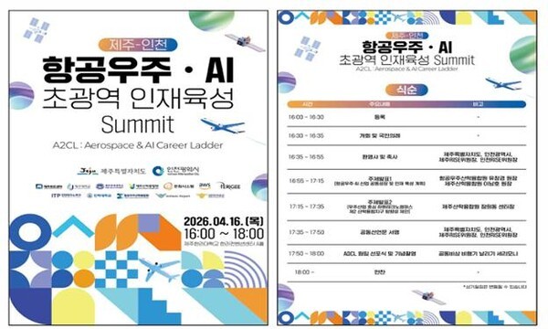 인천-제주, 항공우주·AI 인재육성 초광역 협력 공동선언